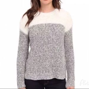 Vince Camuto Eyelash Fuzzy Marled Sweater Size Small